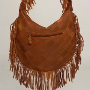 Jesslyn Blake Rowlyn Anthropologie Fringe Hobo Bag